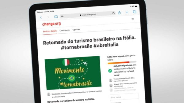 Brasilianische Tourismus-Petition in Italien