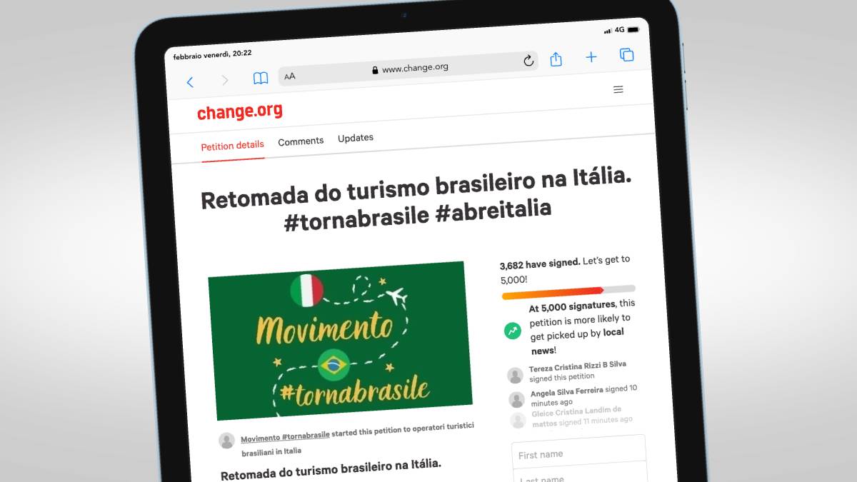 Brasilianische Tourismus-Petition in Italien