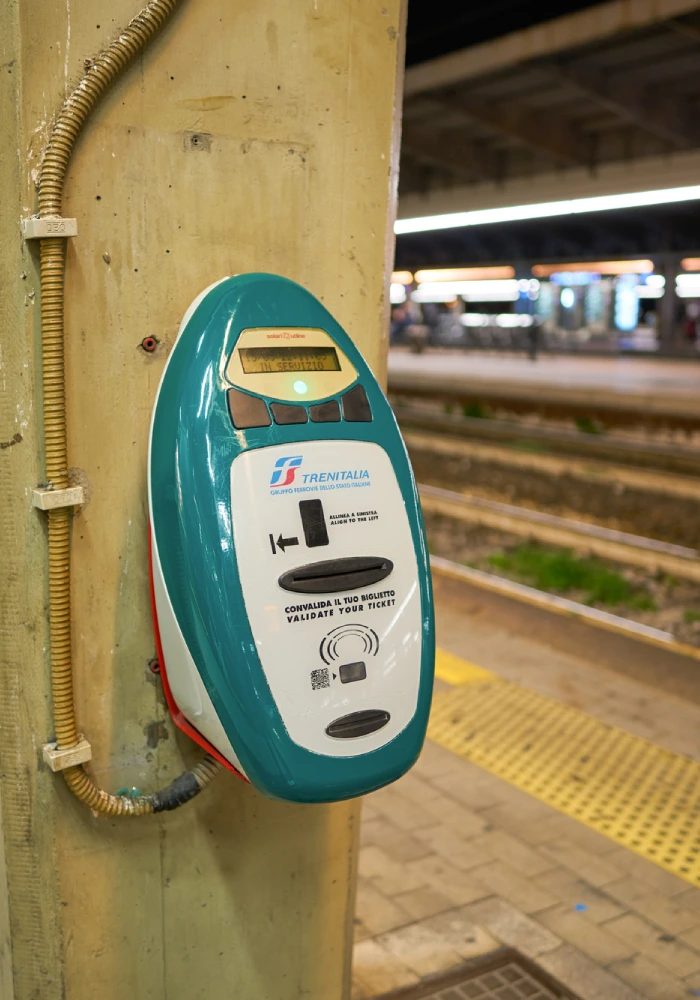 Na Itália, você precisa validar o seu bilhete na máquina antes de embarcar no trem | Foto: DespositPhotos 