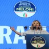 Partido de Meloni saiu vitorioso no pleito para renovar Parlamento Europeu.