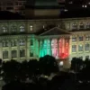 Marconi iluminou Biblioteca do Rio com a bandeira da Itália