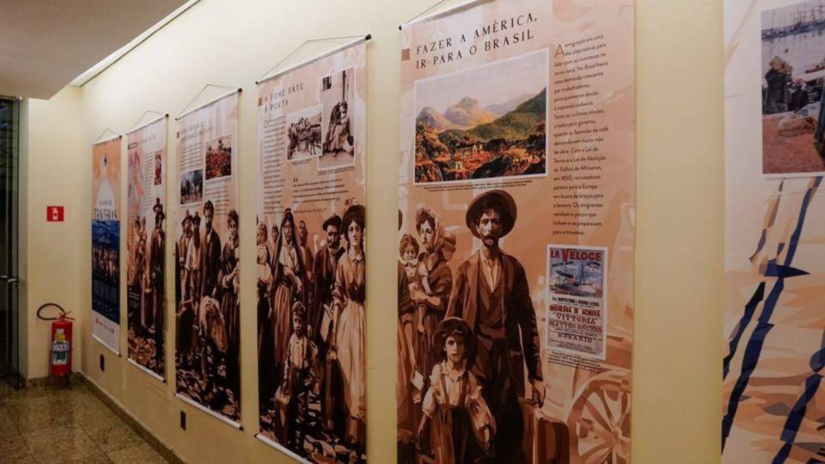 A exposição foi organizada pela Comunità Italiana, em parceria com o Arquivo Público do Estado do Espírito Santo.