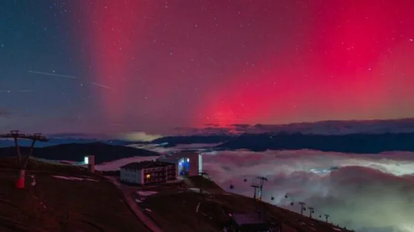 Fenômeno coloriu os céus no montanhoso Alto Ádige.