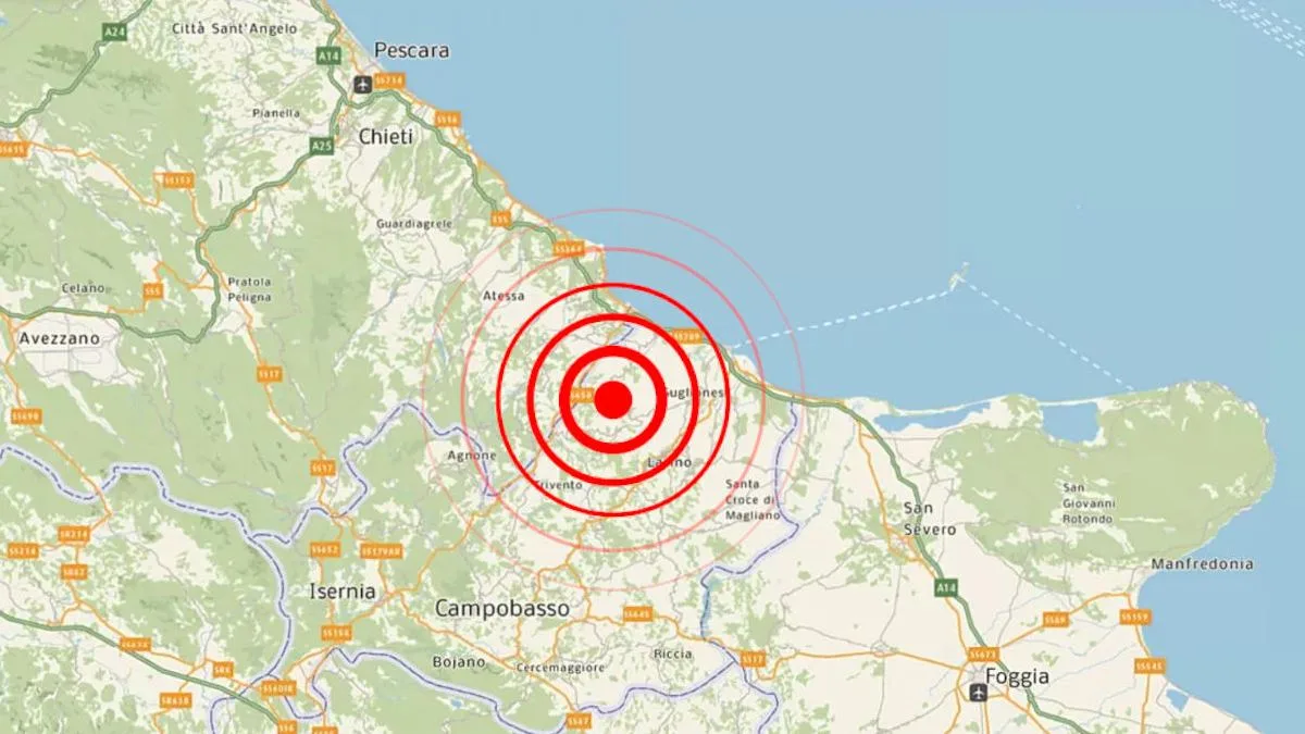 Terremoto de magnitude 4.0 na escala Richter atingiu a região de Molise, no centro-sul da Itália