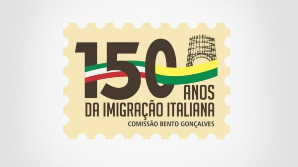 Selo oficial dos 150 anos da imigração italiana destaca ligação entre Brasil e Itália | Foto: Divulgação