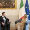 A primeira-ministra italiana Giorgia Meloni recebeu o magnata Elon Musk no Palazzo Chigi em junho do ano passado | Foto: ABC