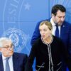 Prime Minister Giorgia Meloni alongside Deputy Prime Minister Antonio Tajani (left) and Deputy Prime Minister Matteo Salvini during a press conference in Rome | Photo: Handout