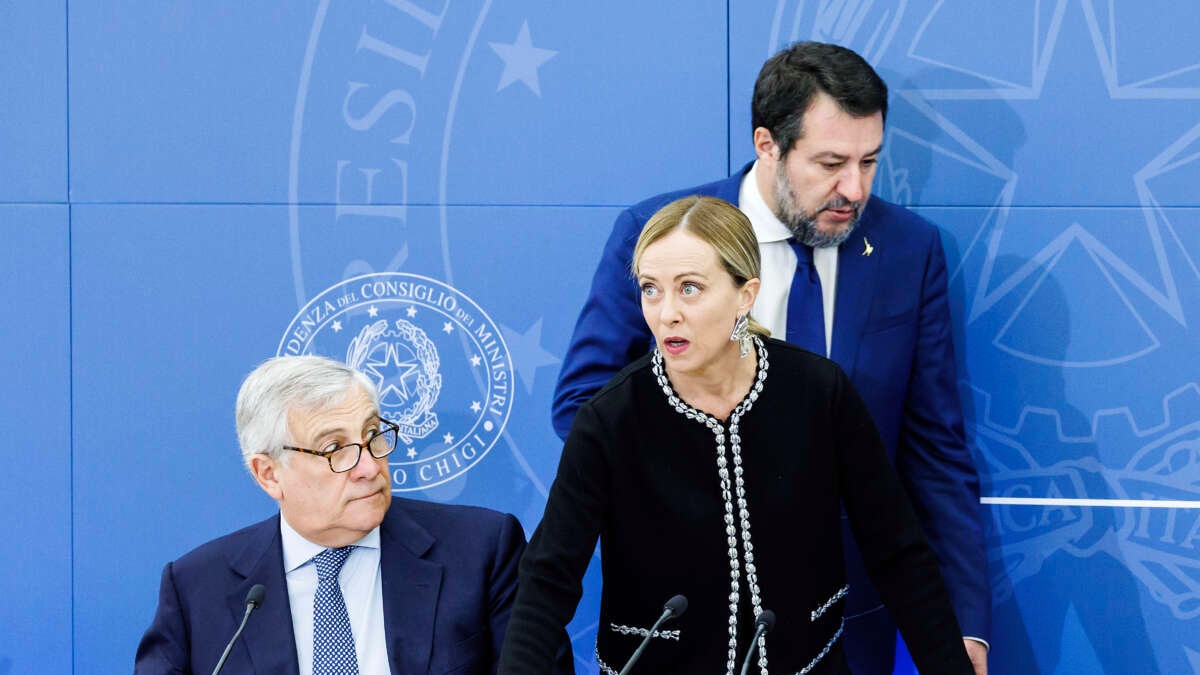 Prime Minister Giorgia Meloni alongside Deputy Prime Minister Antonio Tajani (left) and Deputy Prime Minister Matteo Salvini during a press conference in Rome | Photo: Handout