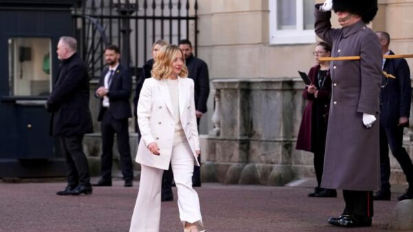 Giorgia Meloni arrives at Downing Street for meeting with Keir Starmer ahead of Ukraine summit