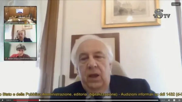 Laganà no Senado: críticas à retirada de direitos de descendentes de italianos | Foto: TV Senado