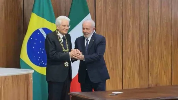 Presidente italiano Sergio Mattarella durante visita ao Brasil, em julho de 2024 | Foto: Divulgação