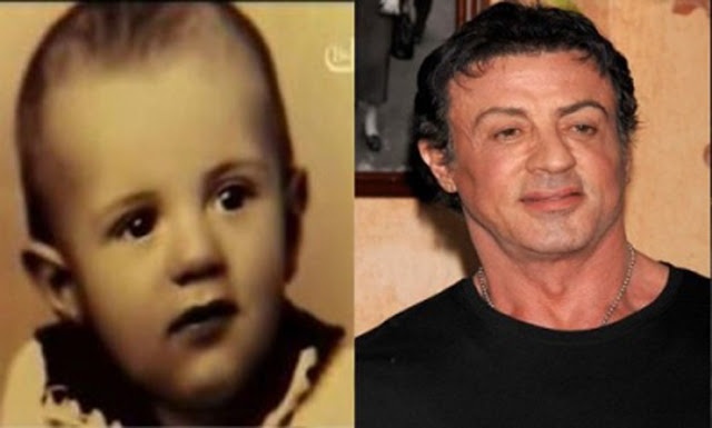 Sylvester Stallone na infância e já adulto, em montagem que destaca sua trajetória | Foto: Reprodução