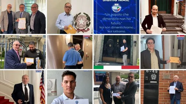 Representantes do MAIE entregam carta de protesto contra o decreto 36/2025 em consulados e embaixadas italianas em 21 cidades das Américas  | Foto: MAIE