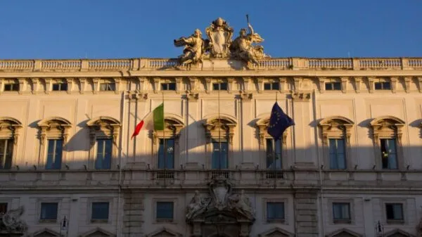 Fachada da Corte Constitucional da Itália, em Roma, onde será realizada a audiência de 24 de junho | Foto: Depositphotos