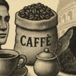 O caffè italiano, ícone cultural, tem origem na palavra árabe qahwa | Foto: IA