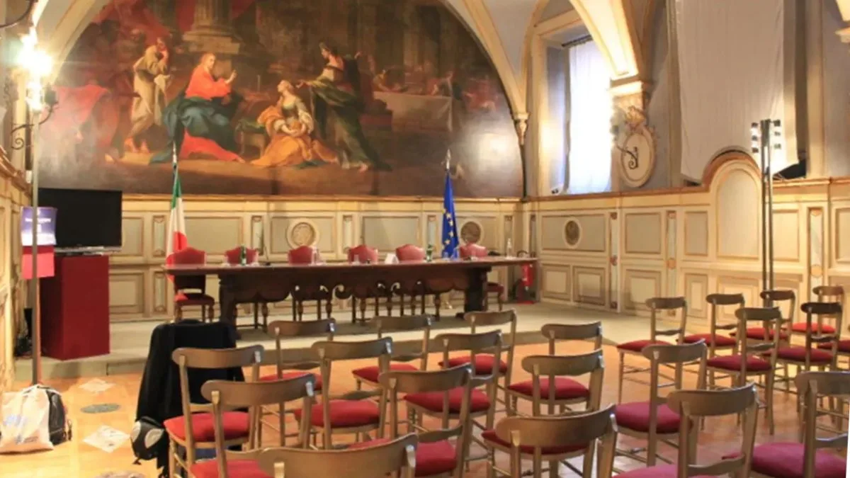 Sala do Cenacolo, na Câmara dos Deputados em Roma, onde ocorrerá o debate sobre cidadania italiana por descendência
