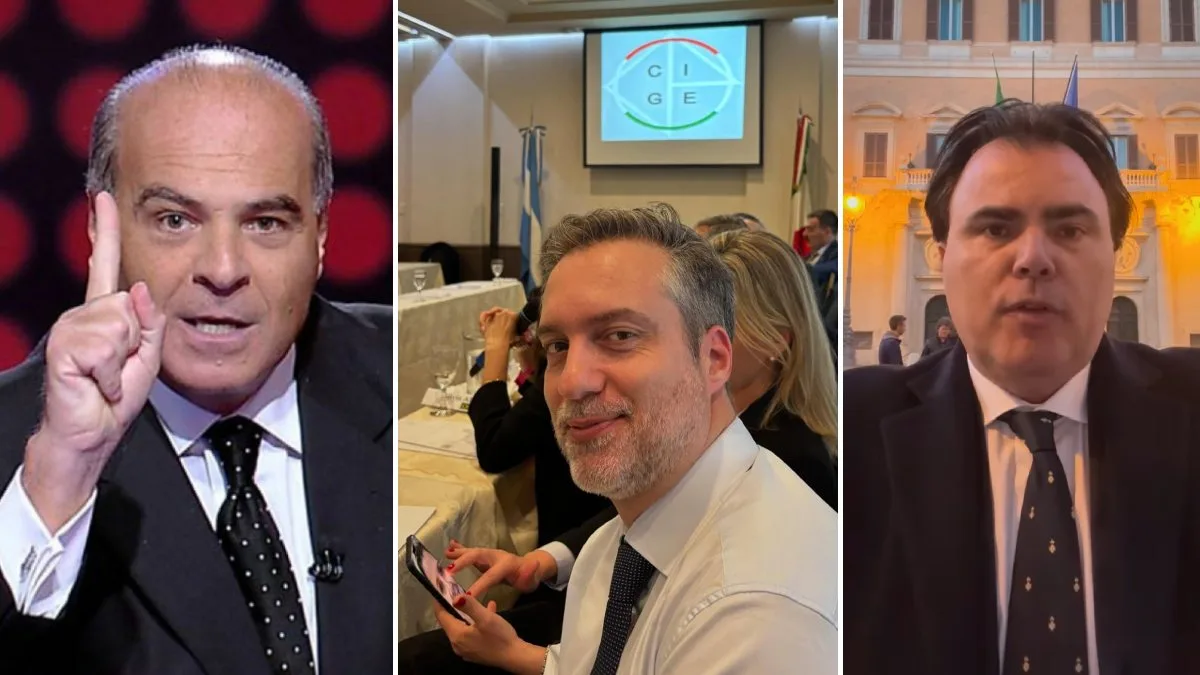 Ao centro, Daniel Taddone, membro do CGIE. À esquerda, o empresário Marcelo de Carvalho Fragali. À direita, o advogado e ex-deputado Luís Roberto Lorenzato.