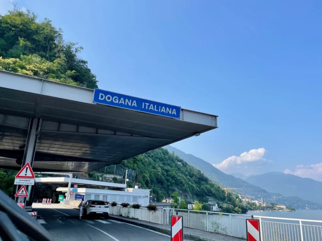 Italian border checkpoint, where tourists staying in the Schengen Area are checked.