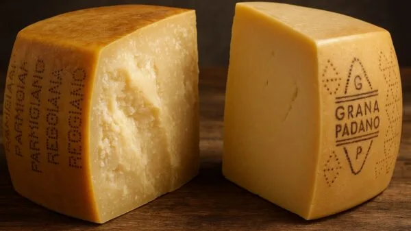 A diferença entre Parmigiano Reggiano e Grana Padano vai além do preço | Foto: IA