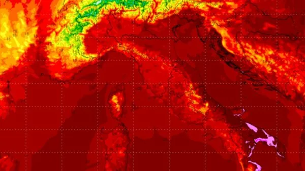 ESA divulga mapa de calor extremo na Itália | Foto: ESA
