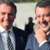 Salvini e Bolsonaro mantêm relação próxima desde 2021, marcada por afinidade ideológica | Foto: AFP