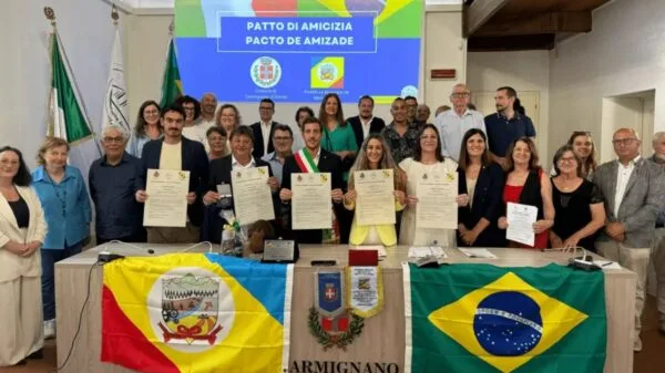 Delegação de Morro Grande, SC, visita Carmignano di Brenta para celebrar o pacto de amizade entre as duas comunidades