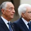 Marcelo Rebelo de Sousa ao lado do presidente da República da Itália, Sergio Mattarella | Foto: José Coelho/ Lusa