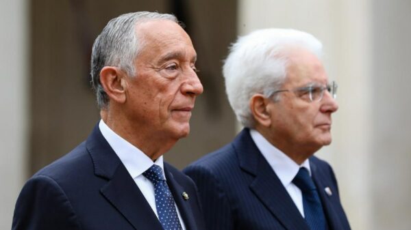 Marcelo Rebelo de Sousa ao lado do presidente da República da Itália, Sergio Mattarella | Foto: José Coelho/ Lusa
