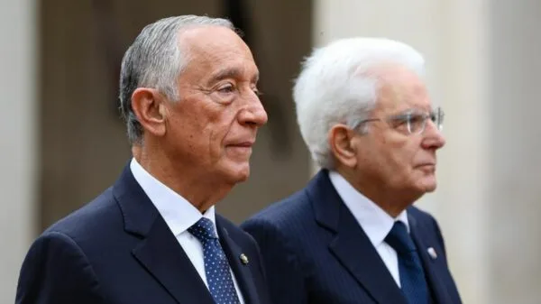 Marcelo Rebelo de Sousa ao lado do presidente da República da Itália, Sergio Mattarella | Foto: José Coelho/ Lusa