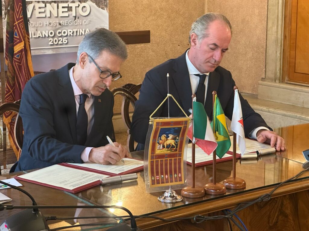 Zema e Zaia assinam memorando de entendimento entre Minas e Vêneto, na Itália
