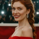 Eva Murati no tapete vermelho da Festa do Cinema de Roma, em sua estreia como atriz digital.