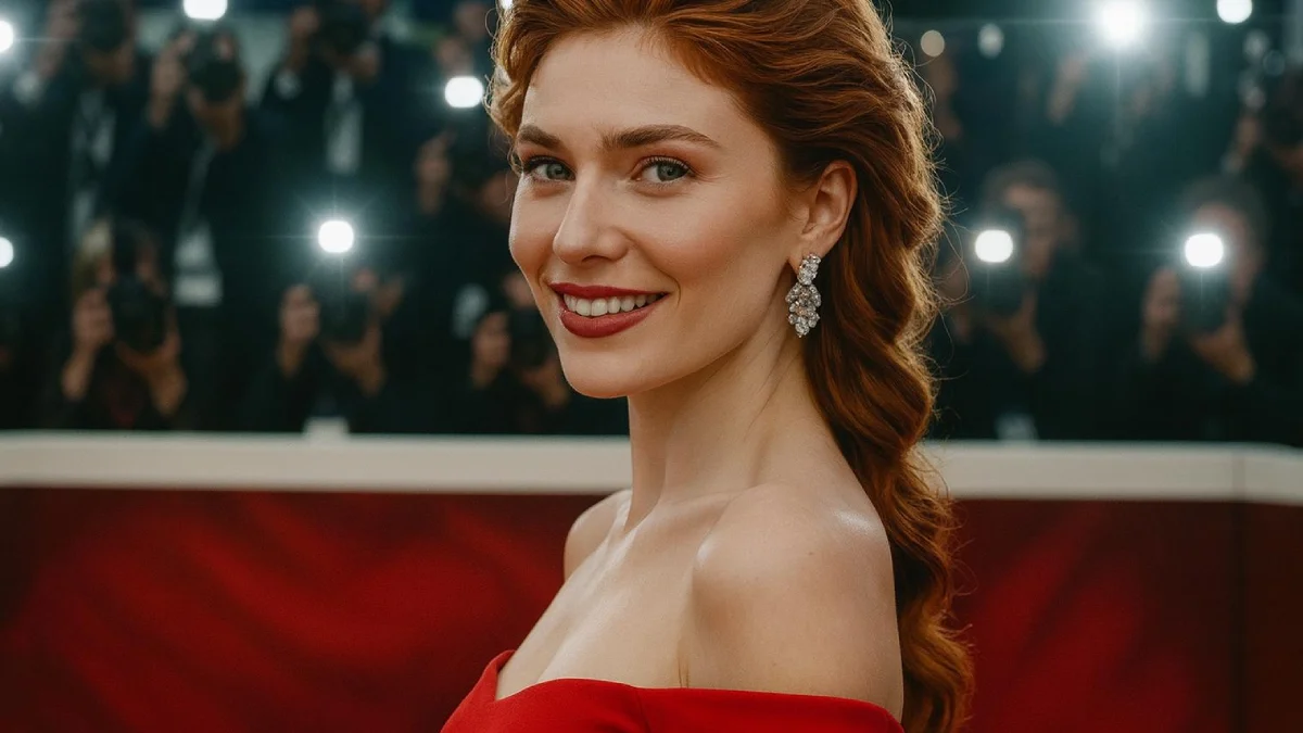 Eva Murati no tapete vermelho da Festa do Cinema de Roma, em sua estreia como atriz digital.