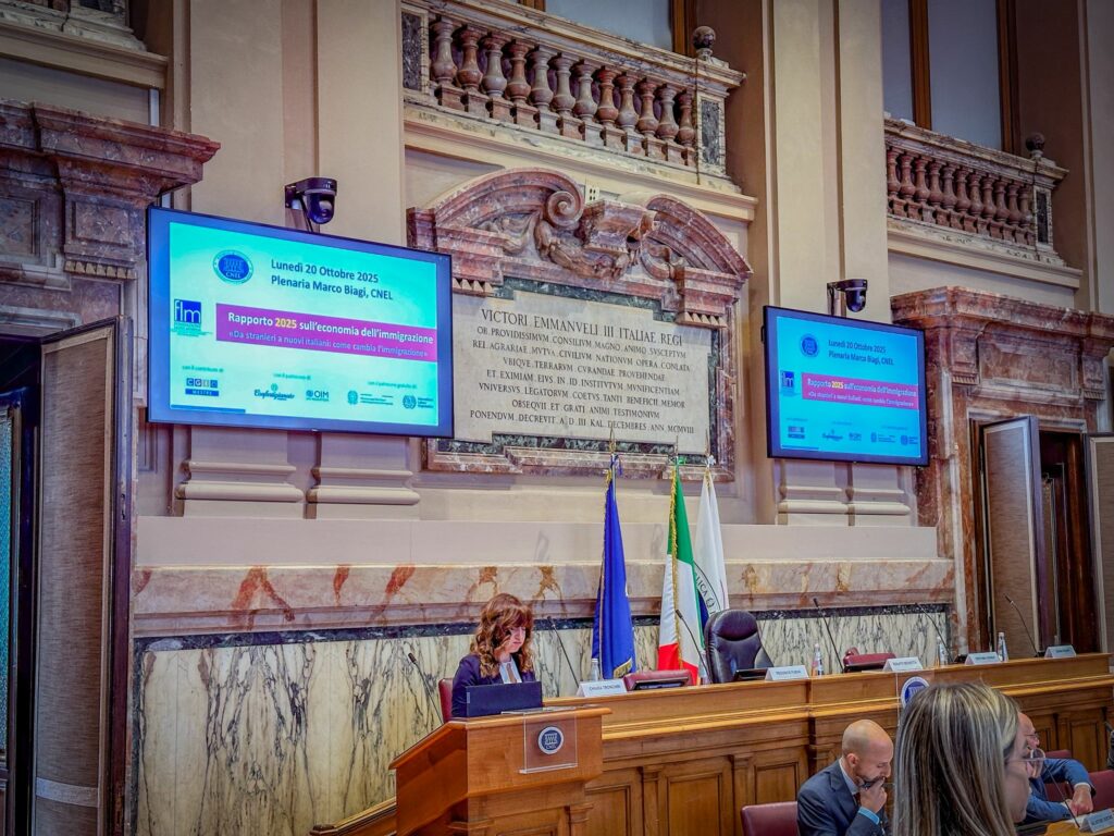 Apresentação do XV Relatório sobre a Economia da Imigração da Fundação Leone Moressa, realizada em Roma, na sede do Cnel.