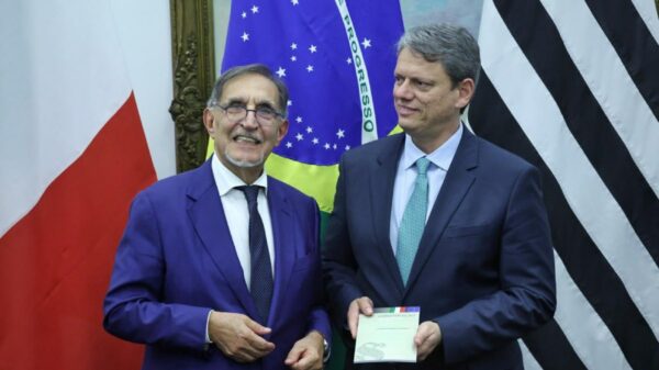 Il Presidente del Senato italiano insieme a Tarcísio de Freitas al Palazzo Bandeirantes