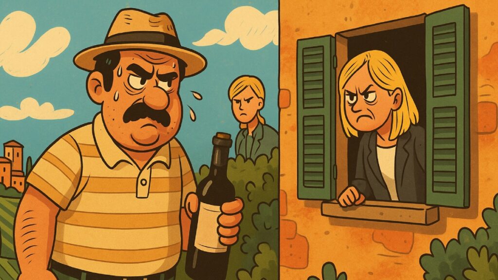 Ero lì a Montepulciano, a mettere al sicuro i miei vini per l'inverno prima che Meloni decidesse di dire che i discendenti italiani non hanno nemmeno diritto a una bottiglia.