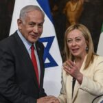Netanyahu e Meloni, juntos em Roma, em uma foto de arquivo