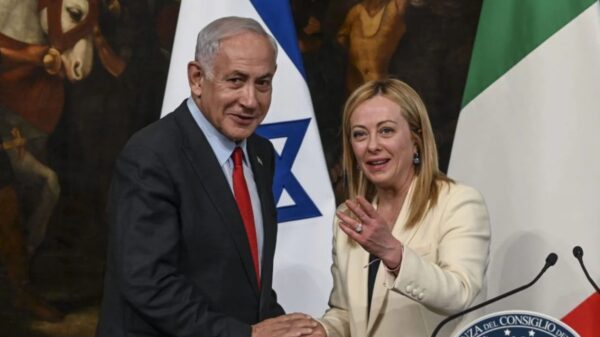 Netanyahu e Meloni, juntos em Roma, em uma foto de arquivo