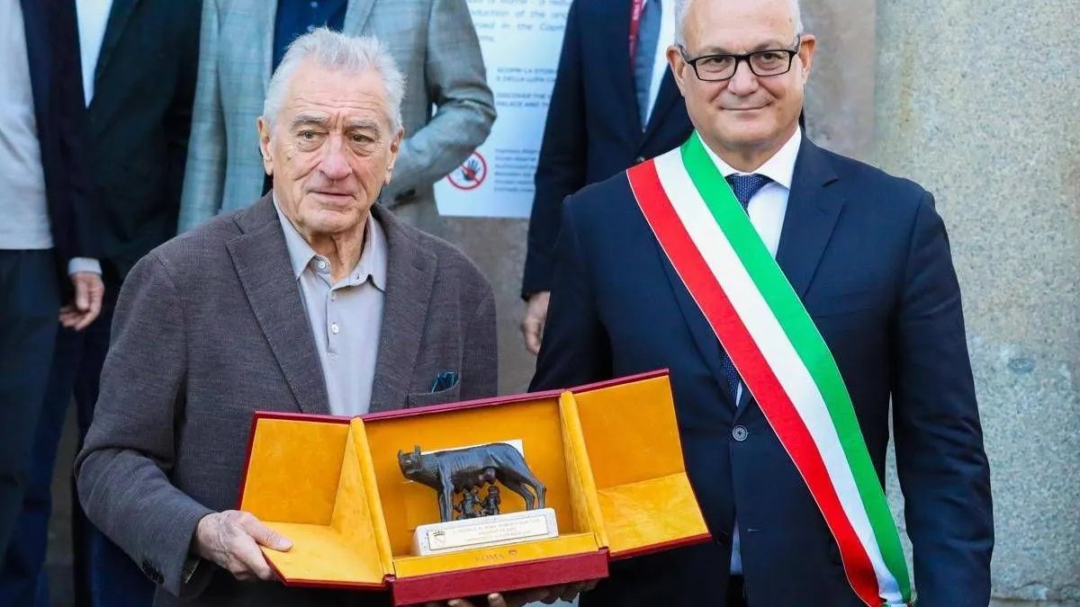 Robert De Niro durante a cerimônia de entrega da Lupa Capitolina, em Roma