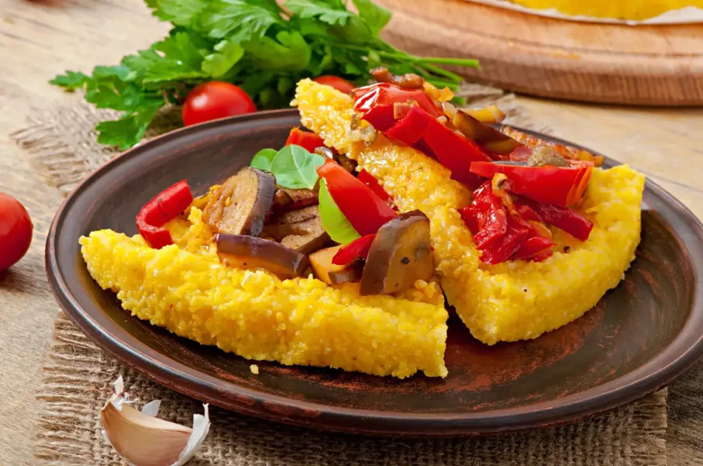 Polenta com legumes