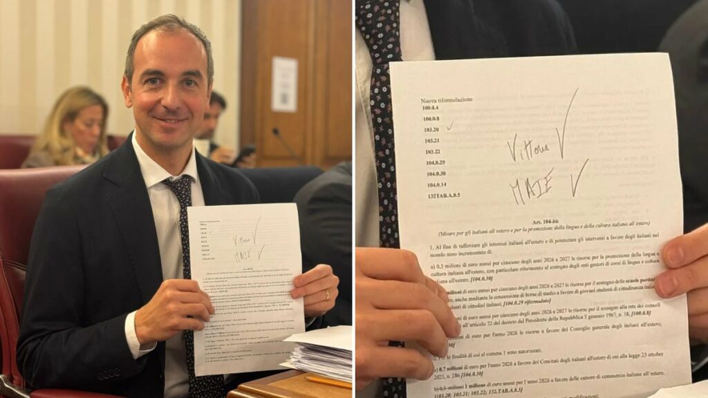 Senador Mario Borghese, do MAIE, comemora a aprovação do fim da taxa de 250 euros para menores nos processos de cidadania. Já o senador Francesco Giacobbe, do PD, criticou a medida por limitar a isenção apenas aos nascidos após a nova lei.