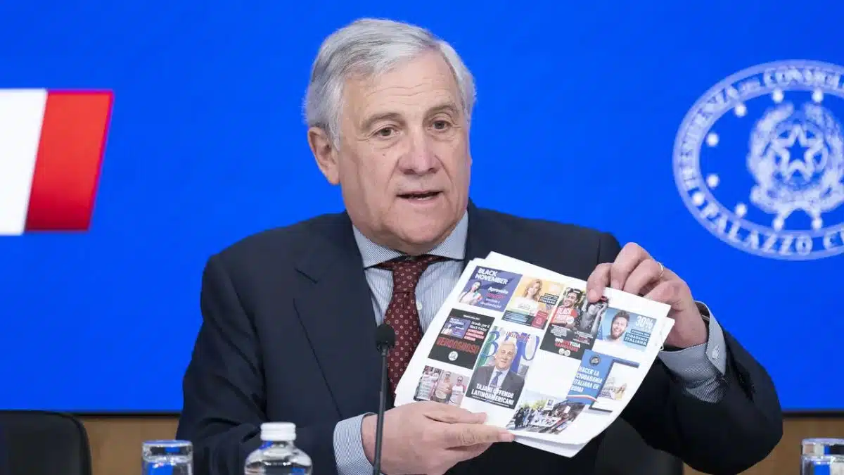 Antonio Tajani, Deputy Prime Minister of Italy, during the presentation of the decree that changed the rules for recognition of Italian citizenship by descent, on March 28, 2025.