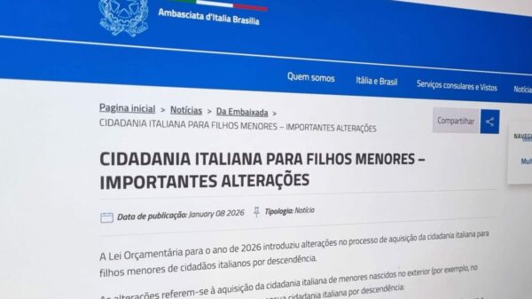 Cidadania italiana: taxa de 250 euros é cancelada para todos os menores, confirma embaixada