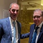 Senator Mario Borghese (links) traf sich kürzlich mit Gonzalez Urrutia, der behauptet, der gewählte Präsident Venezuelas zu sein.