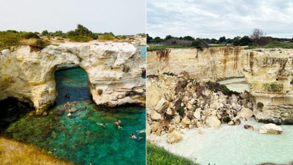 Arco dos Amantes desaparece após tempestade atingir o litoral do Salento