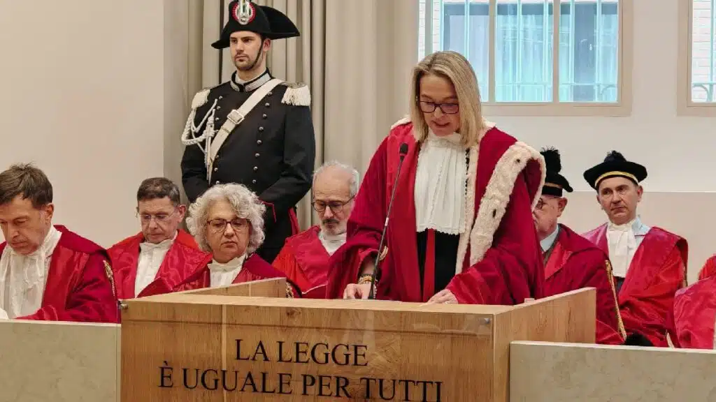 Cerimônia de abertura do Ano Judiciário, realizada nesta sexta-feira (29), em Veneza, no Vêneto.