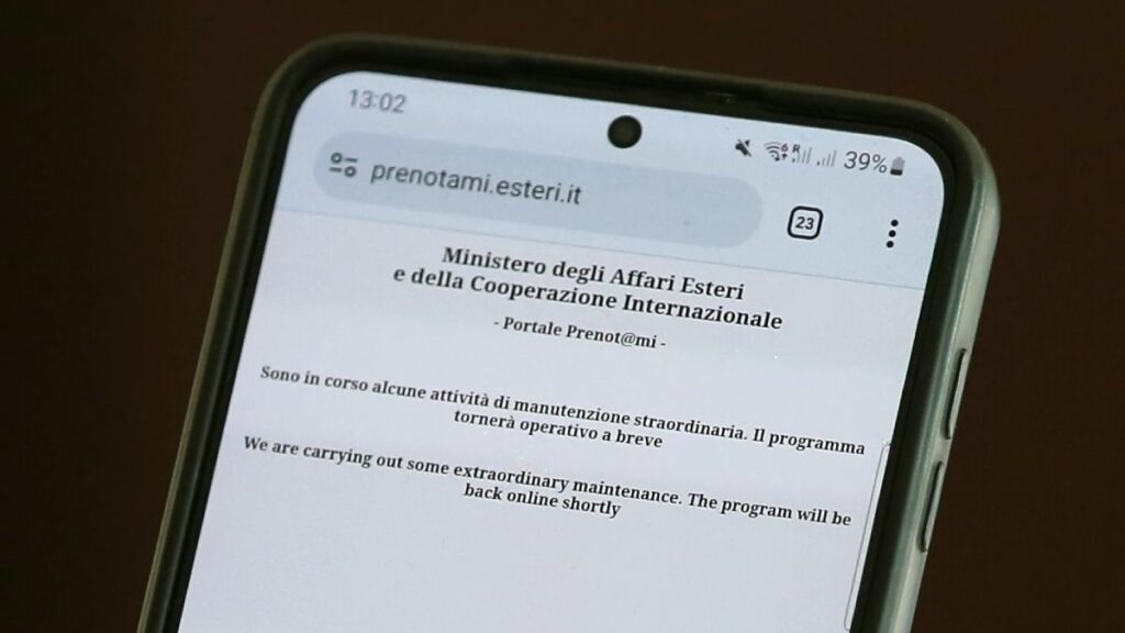 A suspensão afeta agendamentos em todos os consulados e embaixadas da Itália