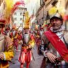Um desfile tradicional precede a partida do Calcio Storico em Florença. Foto de Umberto Fedele