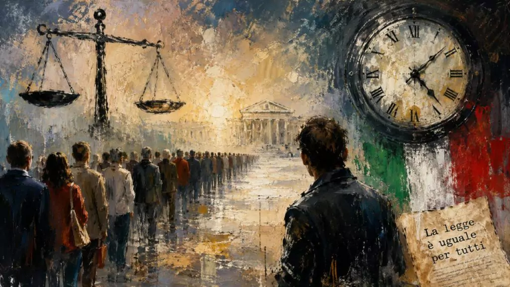 Quem aguardou anos nas filas consulares deveria ter ido à Justiça antes da mudança da lei? O debate chegou à Corte Constitucional italiana. (Imagem gerada por IA)