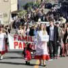 Families of Italian descent parade in traditional costumes on the main street of Nova Veneza (SC), during the Gastronomy Festival, this Sunday (21). Photo: Susy Moretto.
