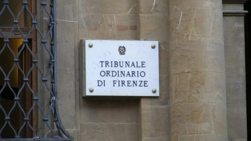 Detail of the facade of the Florence Court in Italy, where the judge recognized the applicants' citizenship on June 22, 2026.